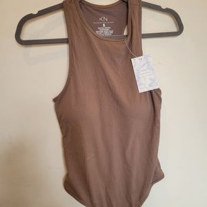 NWT HIGH NECK BRAMISUIT S brown Klassy Network